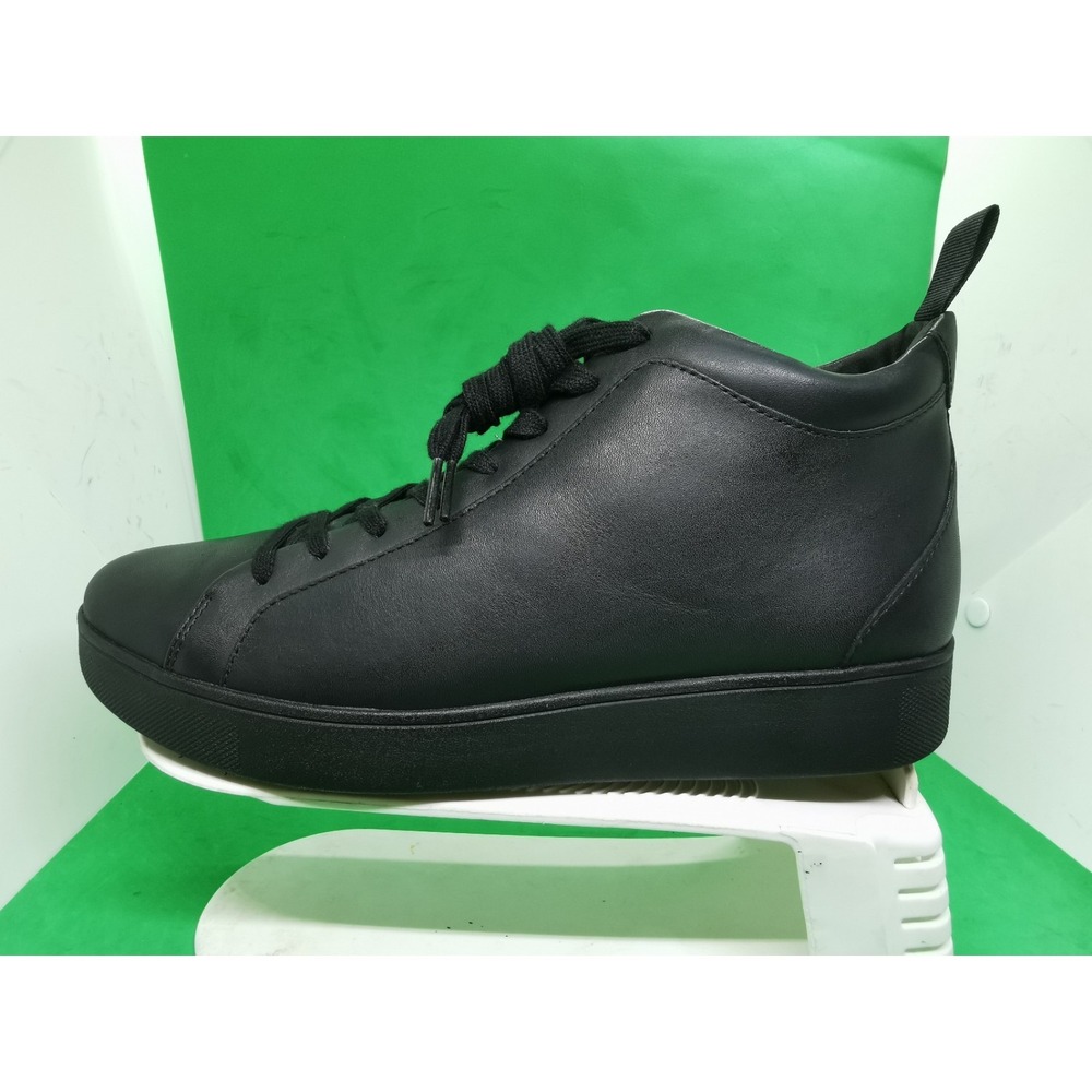 FitFlop Rally Leather High Top Sneakers Black EK8-090 Women Size 10 US - Picture 3 of 16